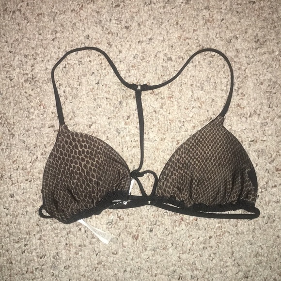 Rusty black triangle bikini top (reversible) - Picture 1 of 2